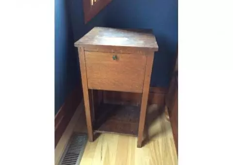 Antique oak phone stand